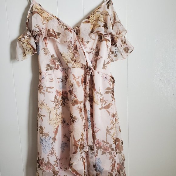 Soft pink floral boho dress BOG Collective size S - Picture 2 of 3